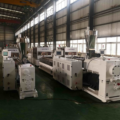 खरीदें Shenzhen HYPET WPC Cladding Wall Panel Interior Great Board with Laminating Pattern Extrusion Machine Making Production Line online manufacture