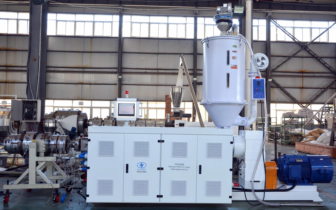 SJ150/28 90kw 380kg/h उच्च दक्षता एचडीपीई पीई में बड़े आउटपुट एकल पेंच extruder पाइप के लिए अति उच्च आणविक भार पीई