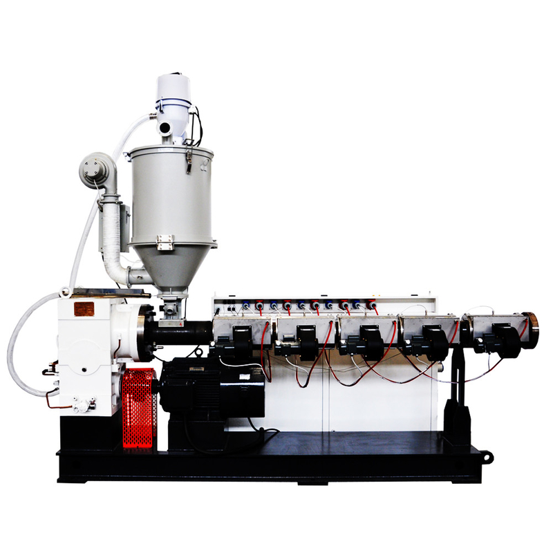 चीन विनिर्माण पीवीसी एचडीपीई पीई पीपीआर पीएस एबीएस एकल पेंच extruder SJ65/30 37kw 110kg/h कुशल touqe गियर बॉक्स के साथ